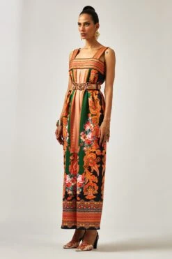 Rajdeep Ranawat Rambha Beige & Orange Floral Printed Jumpsuit -Deals Haute Togs Store 011223rr43 3