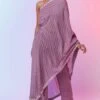 SVA Lilac Printed One Shoulder Sari & Pants 2 SVA Lilac Printed One Shoulder Sari & Pants -Deals Haute Togs Store 020623sa07 1