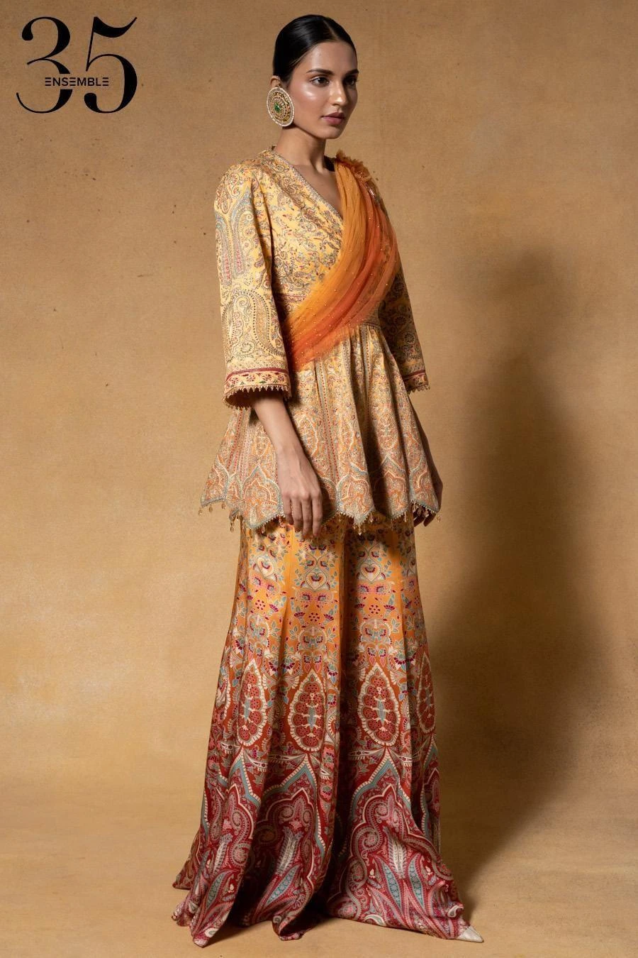 Tarun Tahiliani Sunset Kashida Embroidered Sharara Set 7 Tarun Tahiliani Sunset Kashida Embroidered Sharara Set - Image 5