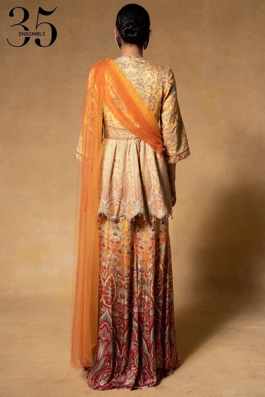 Tarun Tahiliani Sunset Kashida Embroidered Sharara Set 8 Tarun Tahiliani Sunset Kashida Embroidered Sharara Set - Image 6