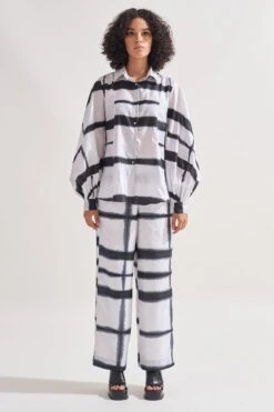 Amrich White Mel Itajime Shibori Shirt -Deals Haute Togs Store 0404amr15 7