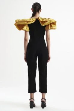 Gauri & Nainika Black Off- Shoulder Corsetted Jumpsuit -Deals Haute Togs Store 0809gk03 3