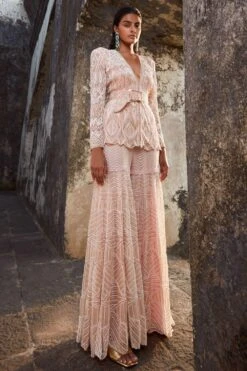 Ritika Mirchandani Hand Embroidered V-neck Kurta & Sharara Set 12 Ritika Mirchandani Hand Embroidered V-neck Kurta & Sharara Set -Deals Haute Togs Store 0909rm01 5