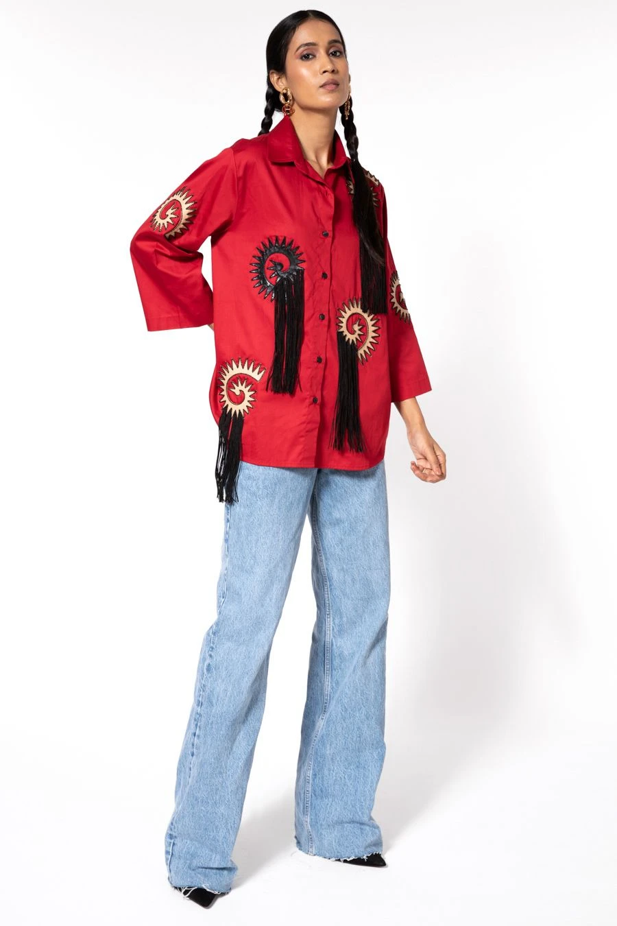 Kanika Goyal Label Red Embellished Shirt 5 Kanika Goyal Label Red Embellished Shirt - Image 3