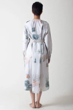 SUKETDHIR White Printed Poplin Shirt Dress -Deals Haute Togs Store 101sd34 5