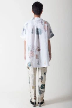 SUKETDHIR White Printed Linen Top -Deals Haute Togs Store 101sd35 3