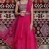Ridhima Bhasin Fuchsia Embroidered Sharara Sari -Deals Haute Togs Store 102rb16 1