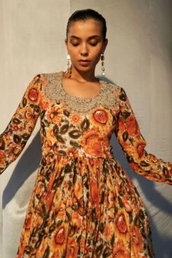 Bhumika Sharma Yellow Floral Printed Peplum & Sharara Set -Deals Haute Togs Store 111023bs12 3