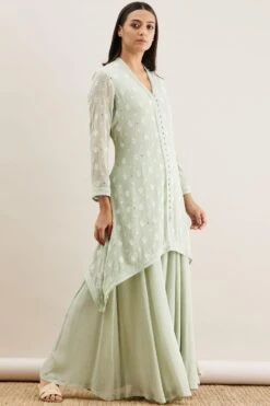 PATINE Green Hand Embroidered Chikankari Sharara Set -Deals Haute Togs Store 111pat29 3