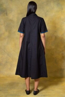 Bodice Blue V-neck Hand Bound Pleated Dress 11 Bodice Blue V-neck Hand Bound Pleated Dress -Deals Haute Togs Store 11423bo8 5