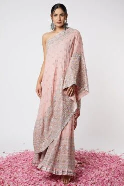Gopi Vaid Pink Asymmetric Kurta & Sharara Set