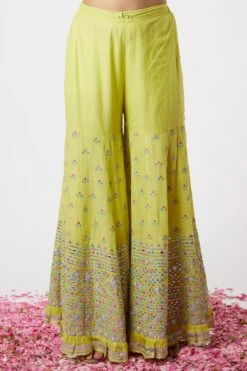 Gopi Vaid Lime Sleeveless Kurta & Sharara Set With Dupatta -Deals Haute Togs Store 115gv37 3