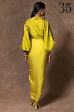 431-88 By Shweta Kapur Kelly Green Slit Sleeve Shirt -Deals Haute Togs Store 115ske10 6