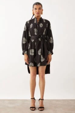 SNOB Rose Chevron Printed Betty Dress