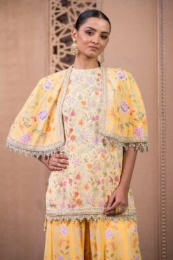 Tarun Tahiliani Yellow Floral Sharara Set -Deals Haute Togs Store 12623tt30 3