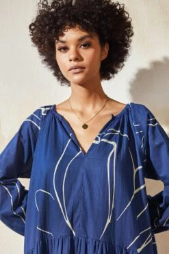 Khara Kapas Blueberry Anti Fit Dress -Deals Haute Togs Store 12923kk34 4