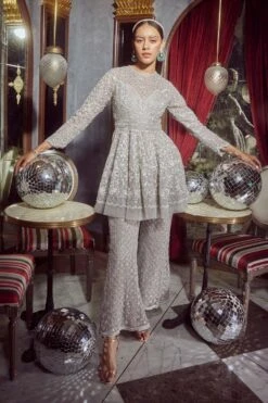 Devika Bhayana Bellatrix Embellished Peplum & Flared Pants