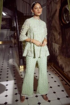 Devika Bhayana Norma Embellished Peplum & Flared Pants