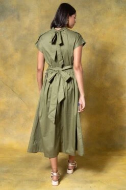 GRAINE Olive Green Cutout Dress -Deals Haute Togs Store 1304gra01 5