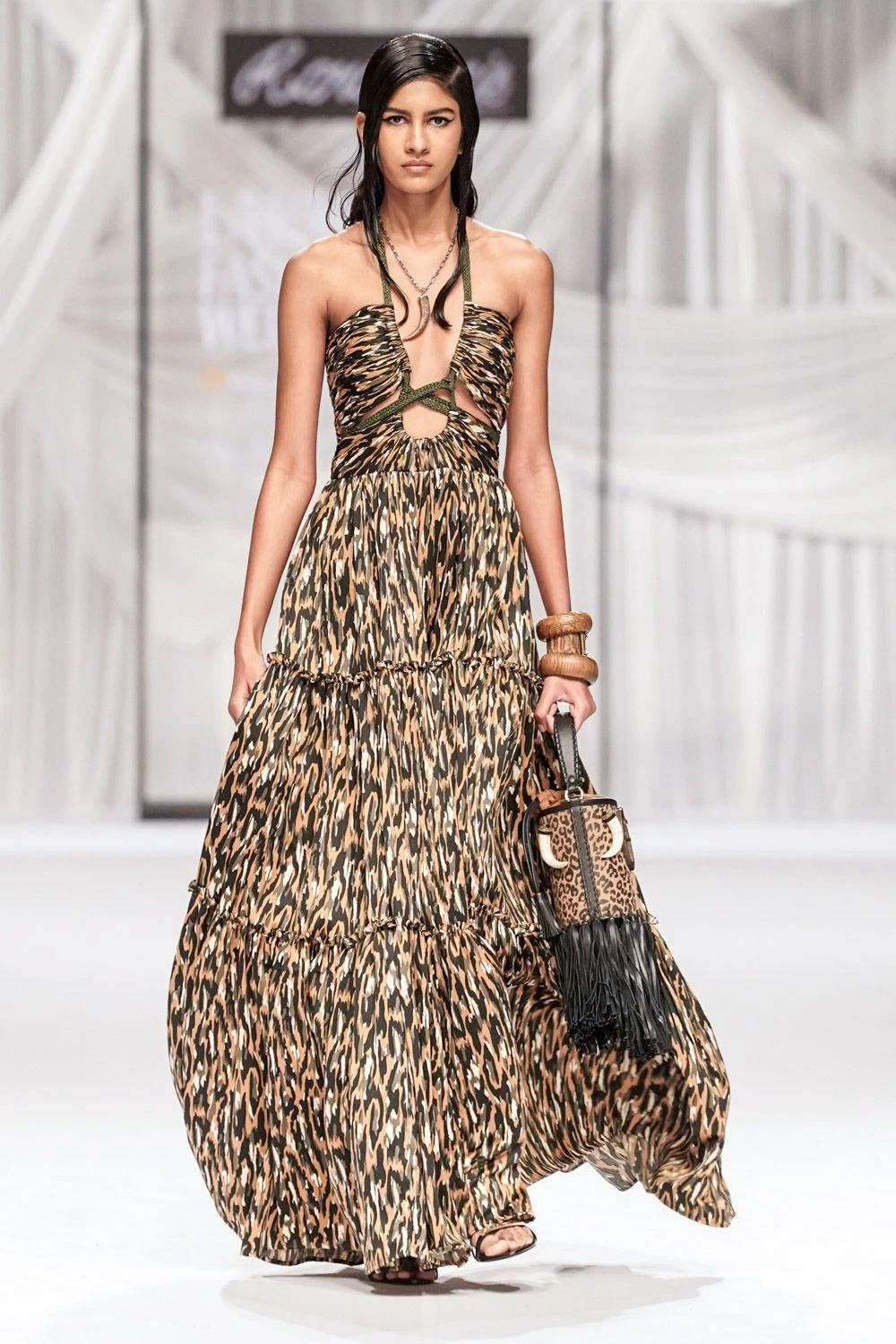 Rara Avis Olive Hand Woven Raffia Maxi Dress 4 Rara Avis Olive Hand Woven Raffia Maxi Dress - Image 2