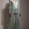 Ritika Mirchandani Aqua Geometric Embroidered Sharara Set -Deals Haute Togs Store 1312rm19 1