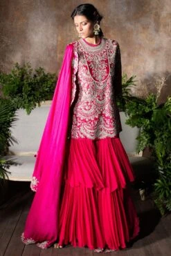 Jayanti Reddy Pink Embroidered Sharara Set