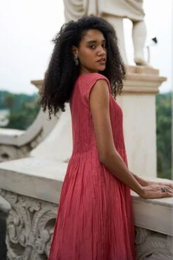 Swatti Kapoor Quartz Pink Layered Dress With Coral Culottes -Deals Haute Togs Store 131sk15 3