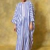 SavioJon Blue Striped & Gathered Dress -Deals Haute Togs Store 13423sj2 1