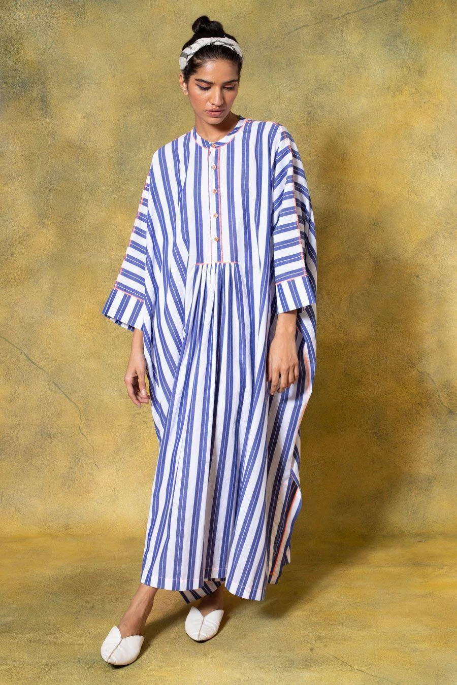 SavioJon Blue Striped & Gathered Dress 3 SavioJon Blue Striped & Gathered Dress