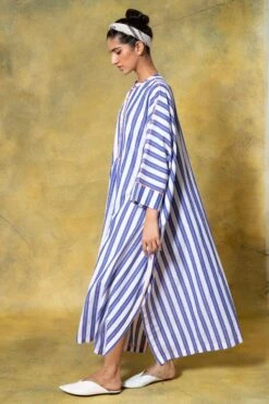 SavioJon Blue Striped & Gathered Dress 9 SavioJon Blue Striped & Gathered Dress -Deals Haute Togs Store 13423sj2 3