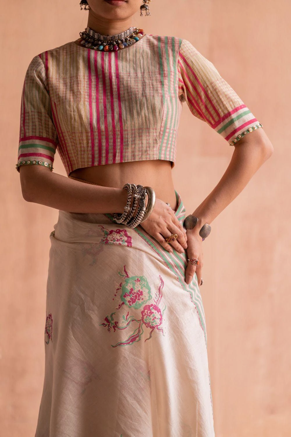 Swatti Kapoor Svet White Beaded Blouse 4 Swatti Kapoor Svet White Beaded Blouse - Image 2