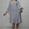 Myoho Grey Pintucked Dress With Flared Sleeves -Deals Haute Togs Store 13myo15 1