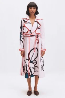 Kshitij Jalori Coconut Sorbet Printed Trench Dress