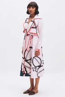 Kshitij Jalori Coconut Sorbet Printed Trench Dress -Deals Haute Togs Store 1404kj26 3