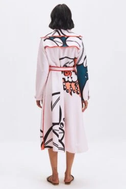 Kshitij Jalori Coconut Sorbet Printed Trench Dress -Deals Haute Togs Store 1404kj26 4