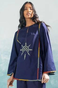 Ikai Navy Panelled Drawstring Top 10 Ikai Navy Panelled Drawstring Top -Deals Haute Togs Store 1411ik17 4