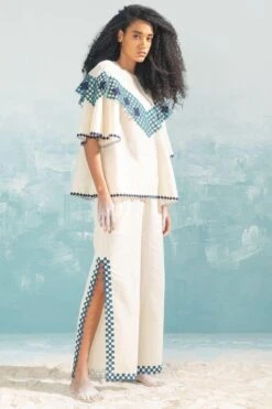 Ikai Ivory Cape Cutwork Top -Deals Haute Togs Store 1411ik5 2