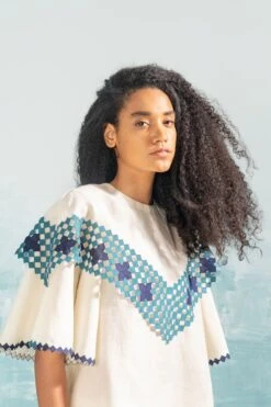 Ikai Ivory Cape Cutwork Top -Deals Haute Togs Store 1411ik5 3