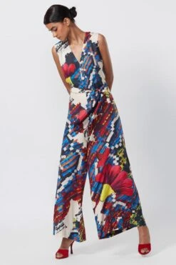 Saaksha & Kinni Blue Floral Printed Jumpsuit