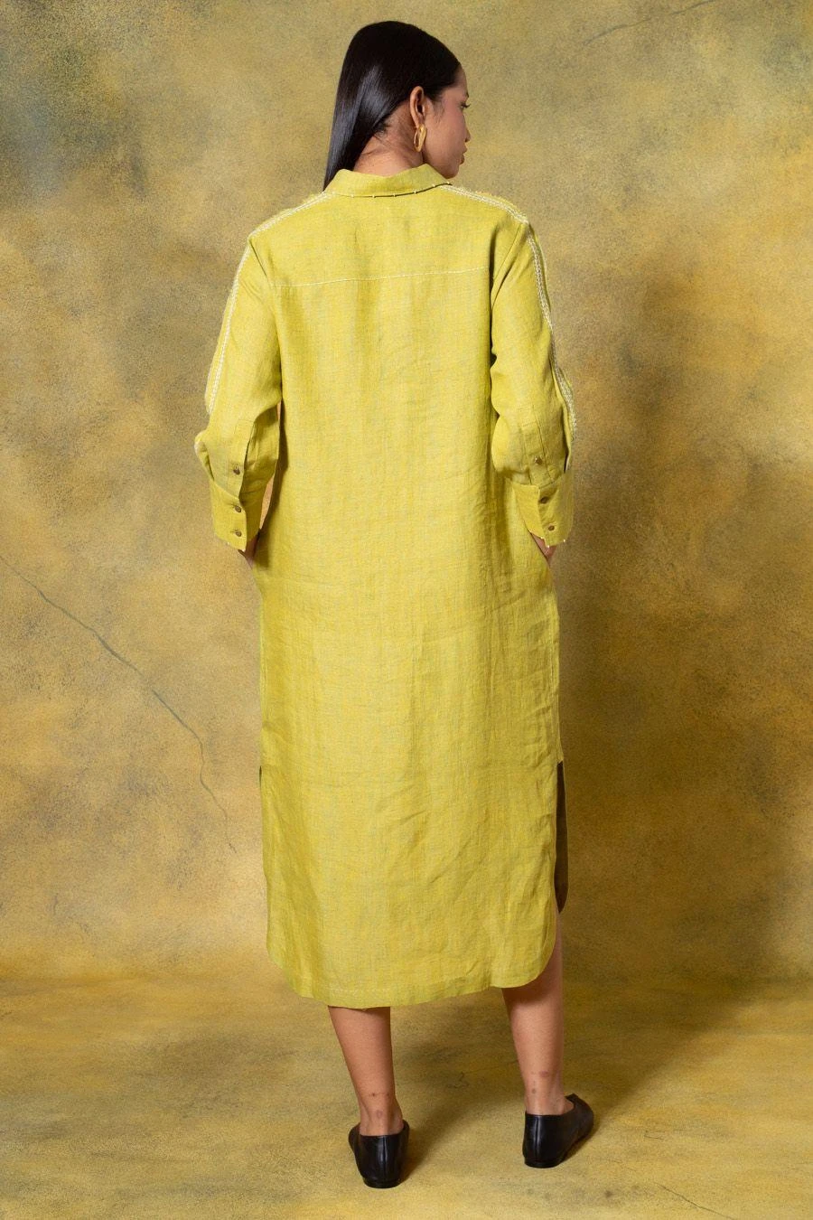 Divyam Mehta Green Buttoned Down Midi Dress 7 Divyam Mehta Green Buttoned Down Midi Dress - Image 5
