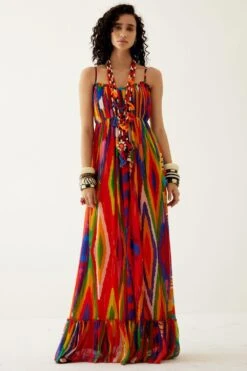 Payal Jain Multicoloured Gathered Ruffle Dress