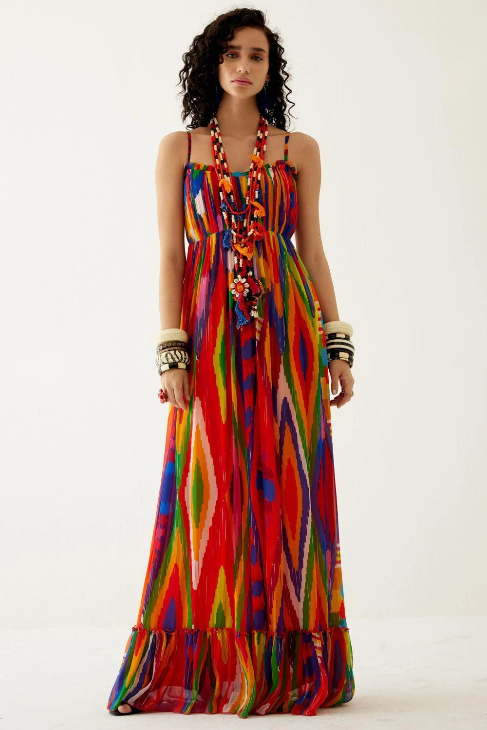 Payal Jain Multicoloured Gathered Ruffle Dress 3 Payal Jain Multicoloured Gathered Ruffle Dress