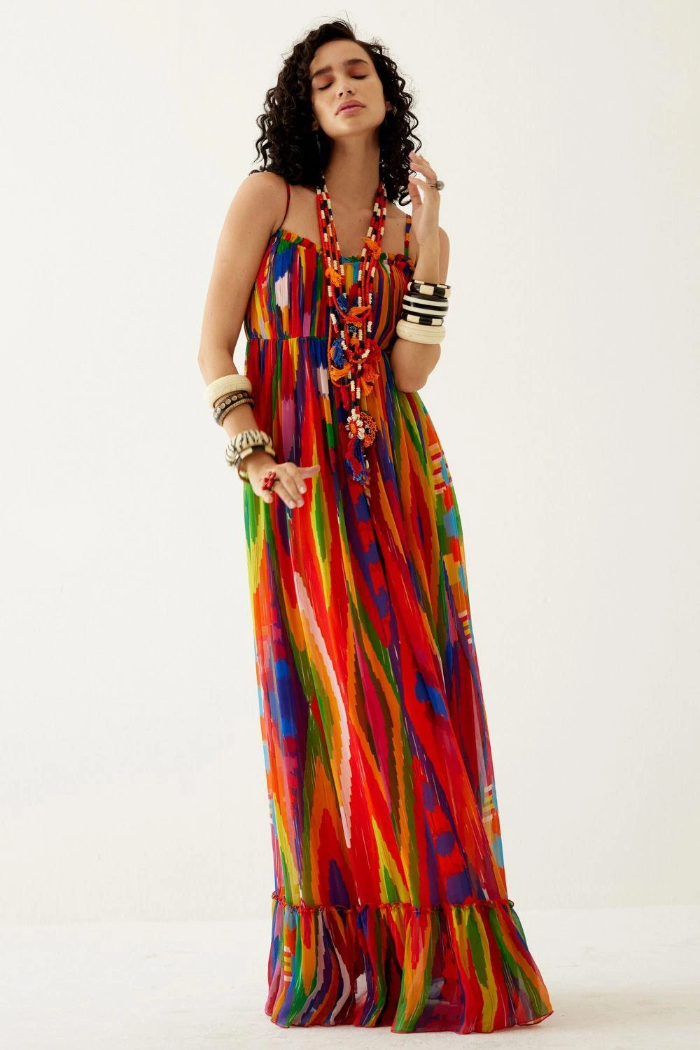 Payal Jain Multicoloured Gathered Ruffle Dress 5 Payal Jain Multicoloured Gathered Ruffle Dress - Image 3