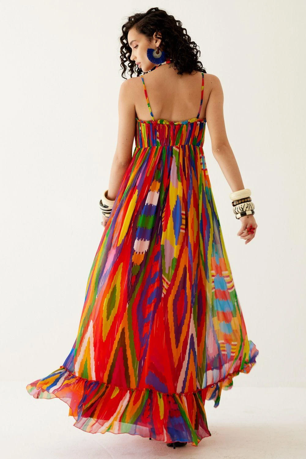 Payal Jain Multicoloured Gathered Ruffle Dress 7 Payal Jain Multicoloured Gathered Ruffle Dress - Image 5