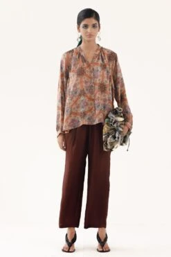 YAVI Sia Abstract Printed A-line Shirt