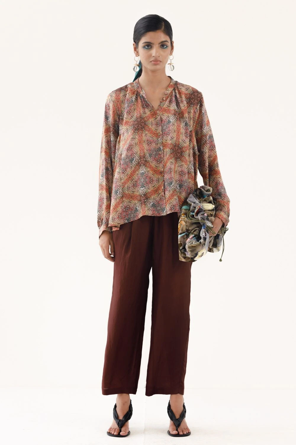 YAVI Sia Abstract Printed A-line Shirt 3 YAVI Sia Abstract Printed A-line Shirt