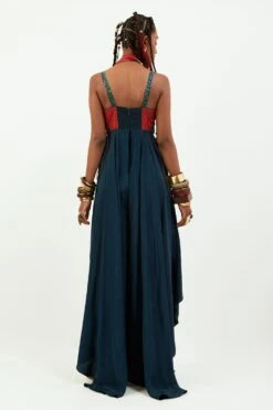 Aseem Kapoor Deep Teal Ruhani Jumpsuit -Deals Haute Togs Store 150723ak25 4