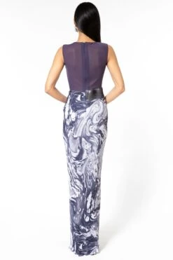 Amit Aggarwal Grey Metallic Draped Gown -Deals Haute Togs Store 1511ag6 5