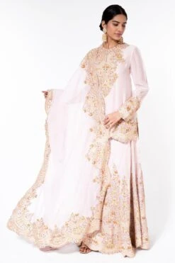 Anamika Khanna Pink Embroidered Sharara Set