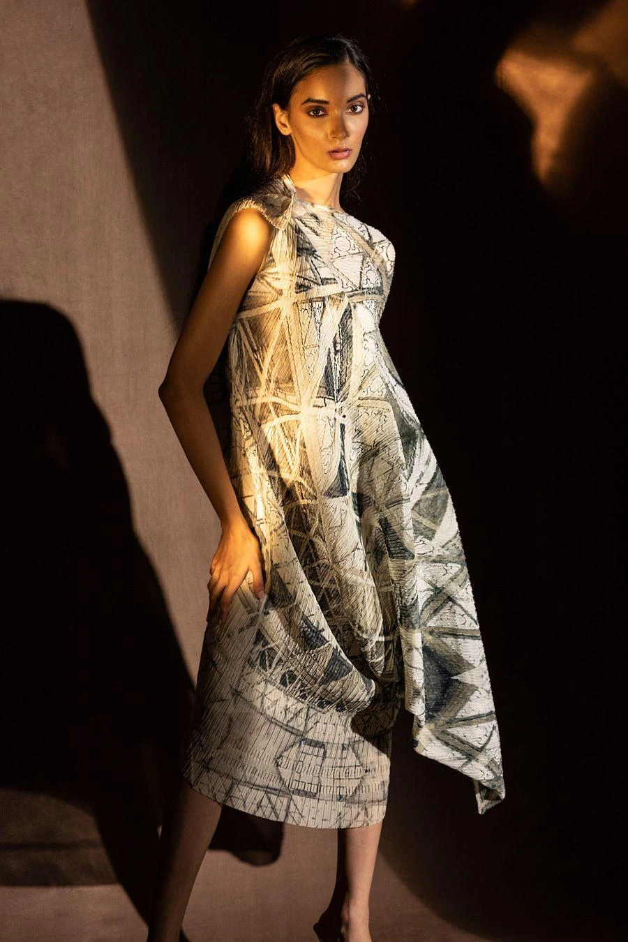 Abhishek Sharma Diffuse Geometrical Printed Dress 3 Abhishek Sharma Diffuse Geometrical Printed Dress